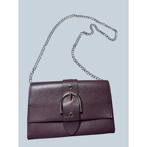 Henri Bendel Purple Leather Crossbody Bag with Chain Strap